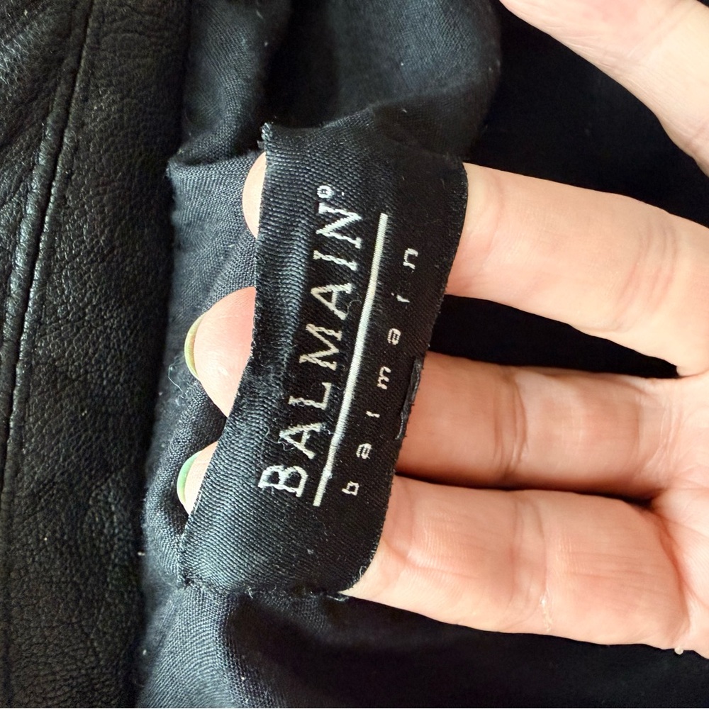 BALMAIN Runway Black Leather Biker Moto Chain Jacket 2009 Look #3 Y2K Goth Rock - Picture 4 of 16